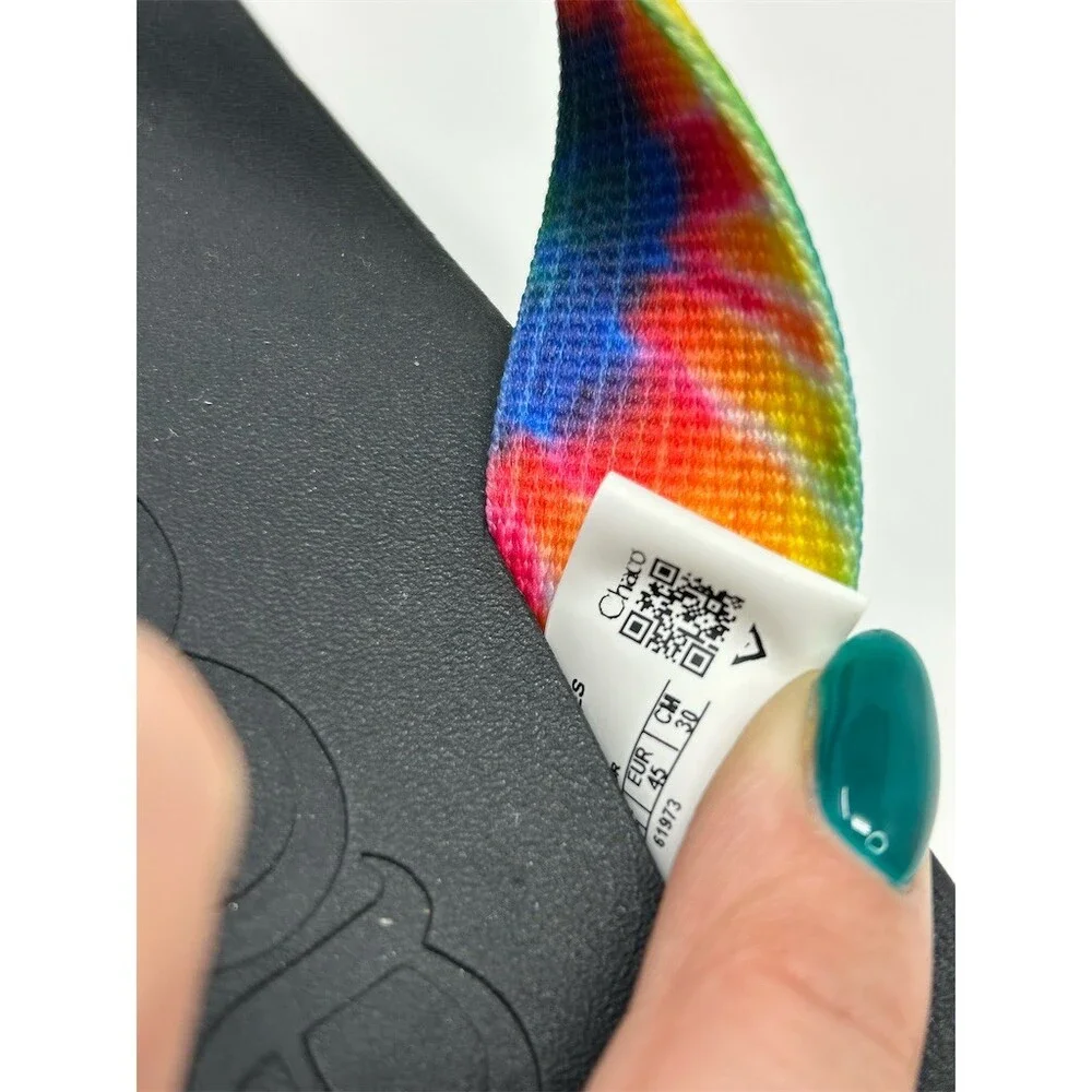 Chaco Chillos Flip Flop Sandals Unisex Multicolor Tie-Dye Beach Summer Size 12